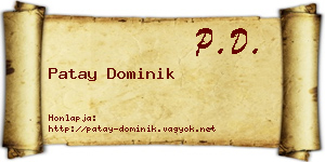 Patay Dominik névjegykártya